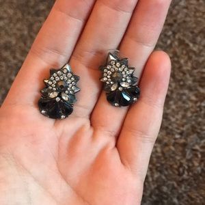 Black gem earrings